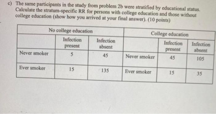 Solved c) The same participants in the study from problem 2b | Chegg.com