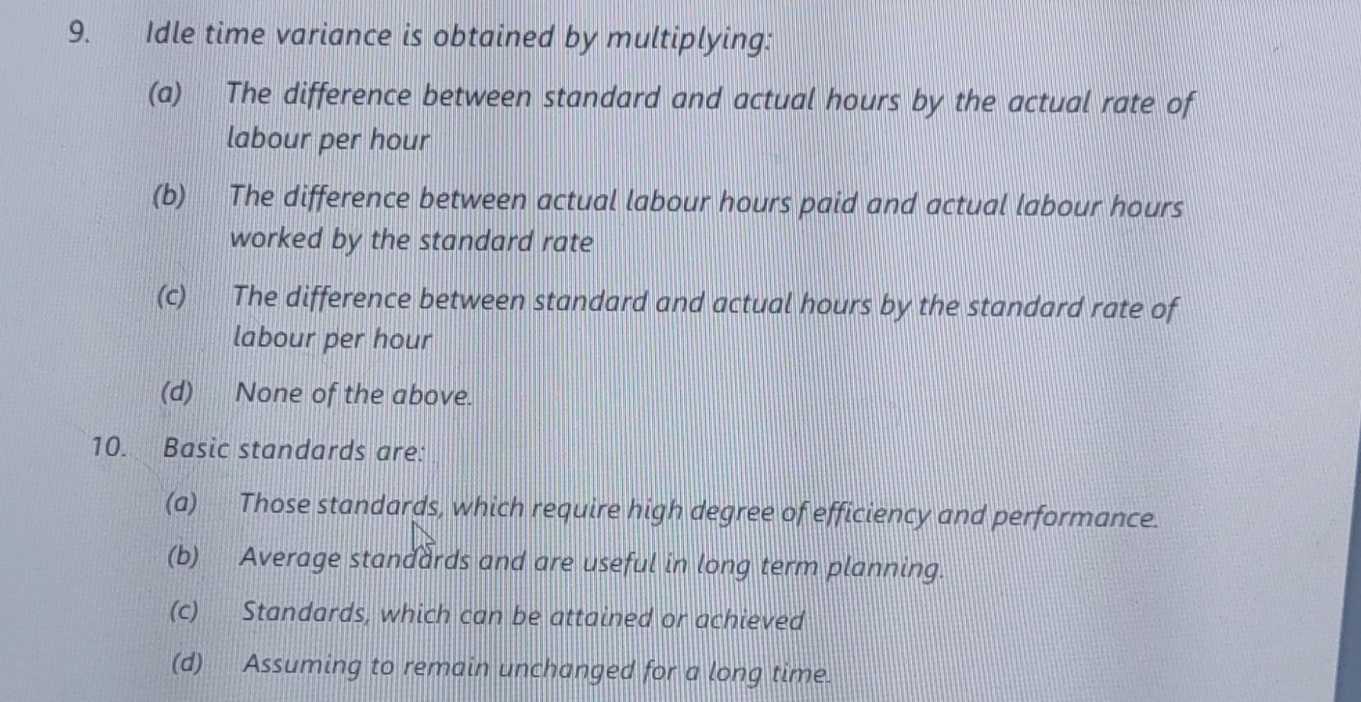 Labour Variances and Idle Time 