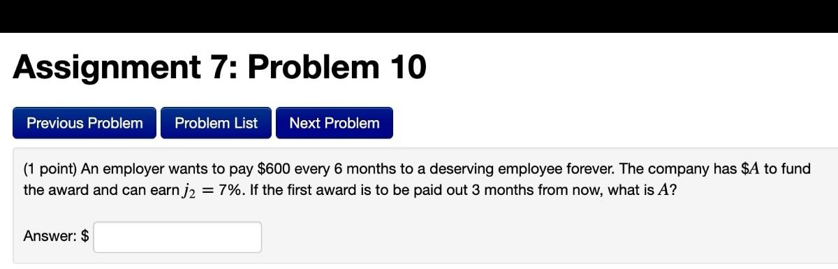Solved Assignment 7: Problem 10 Previous Problem Problem | Chegg.com
