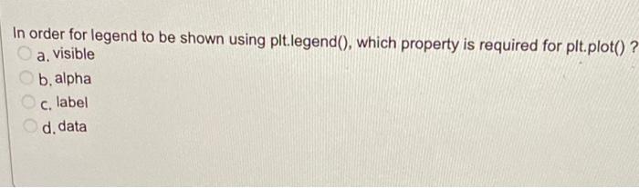 solved-in-order-for-legend-to-be-shown-using-plt-legend-chegg