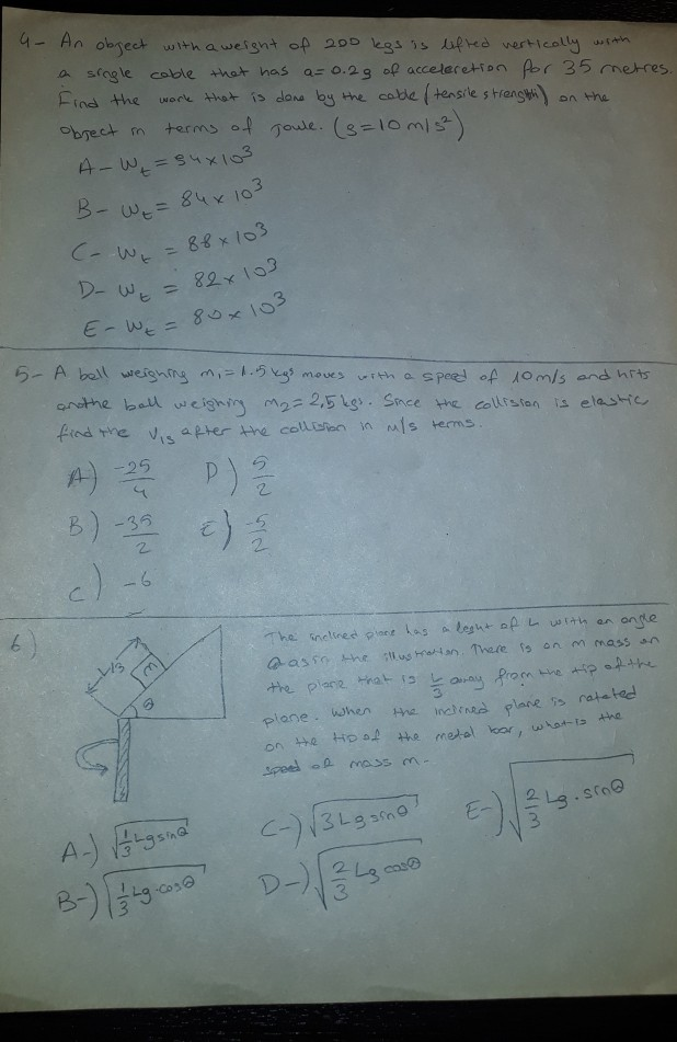 Solved With C We X 103 4 An Object With A Weight O Chegg Com