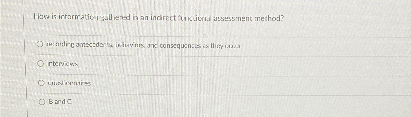 Solved How is information gathered in an indirect functional | Chegg.com