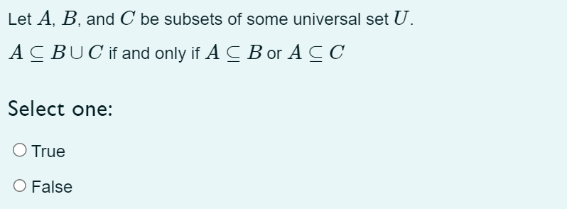 Solved Let A,B, ﻿and C ﻿be Subsets Of Some Universal Set | Chegg.com