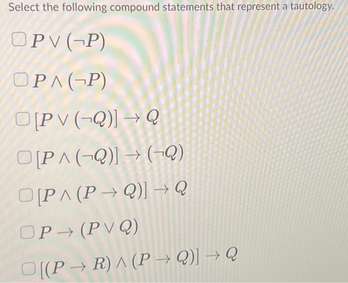 Solved Select the following compound statements that | Chegg.com