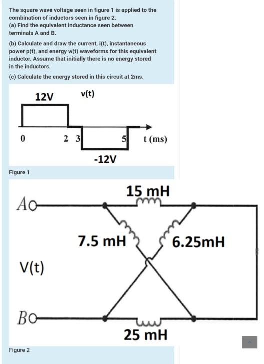 Solved The square wave voltage seen in figure 1 is applied | Chegg.com
