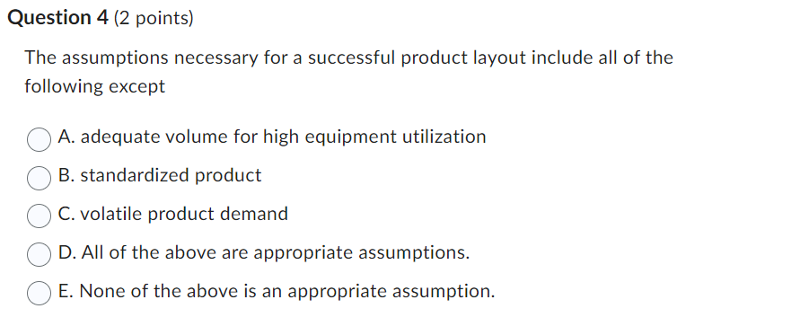 Solved Question 4 (2 ﻿points)The assumptions necessary for a | Chegg.com