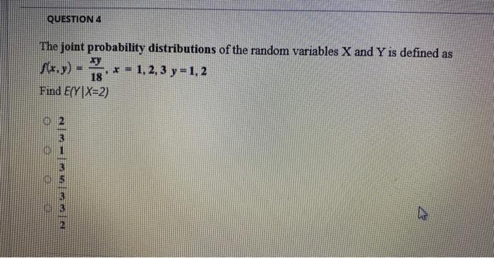 Solved QUESTION 1 The joint probability distributions of the | Chegg.com