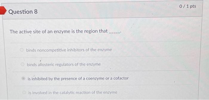 2 what binds to the active site of an enzyme