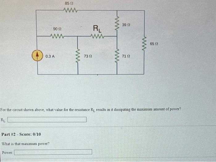 Solved Eor the circuit shown above, what value for the | Chegg.com
