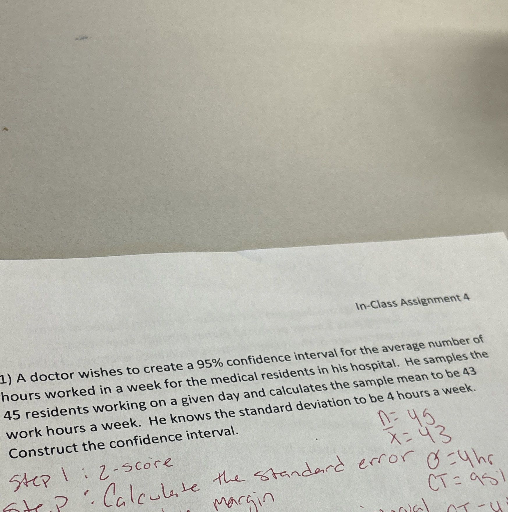 Solved In-Class Assignment 4A doctor wishes to create a 95% | Chegg.com