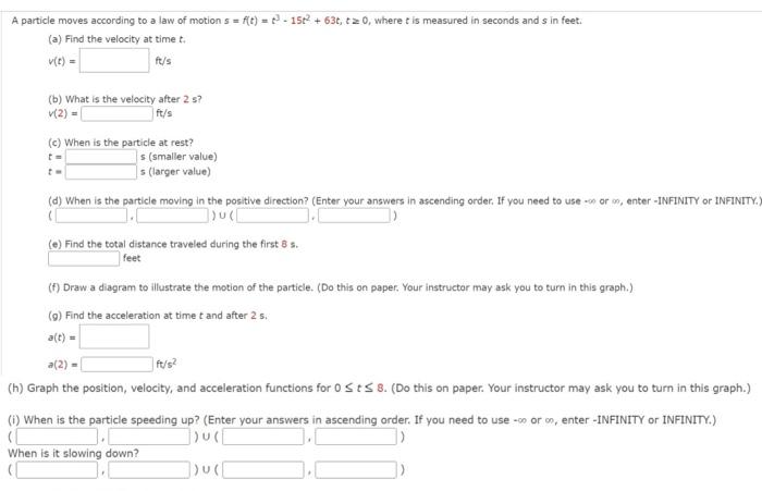 Solved A particle moves according to a law of motion Chegg