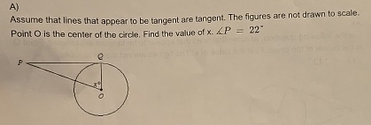 Solved A)Assume that lines that appear to be tangent are | Chegg.com