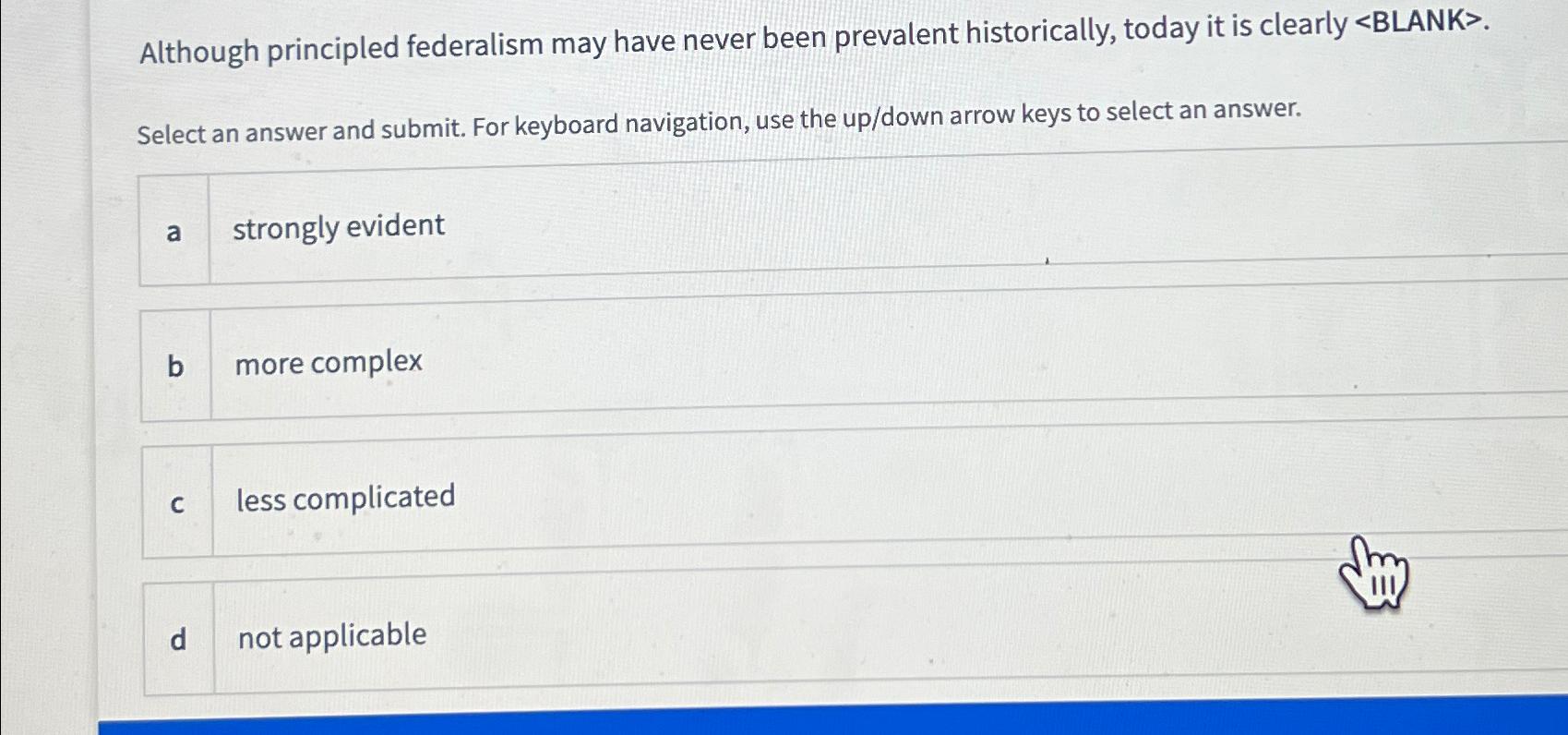 Solved Although principled federalism may have never been | Chegg.com