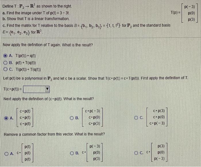 Solved P O P 3 Define T P R As Shown To The Right P Chegg Com