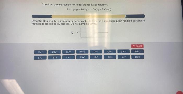 Solved Construct the expression for Ko for the following | Chegg.com
