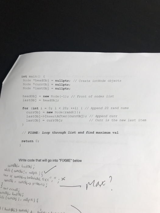 Solved 11. (10 Points) Linked List Finish the program so | Chegg.com