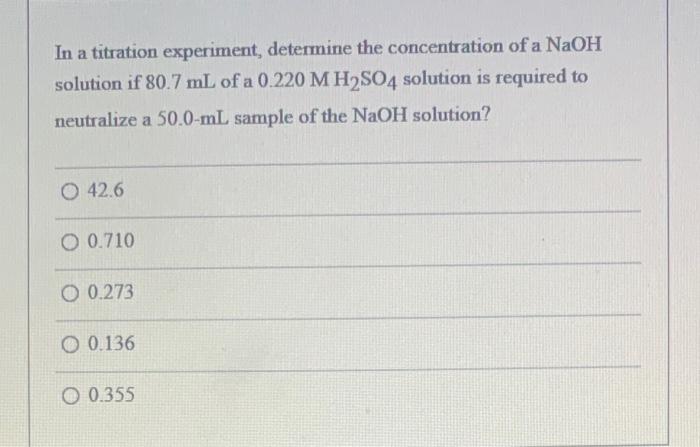 Solved In a titration experiment, determine the | Chegg.com