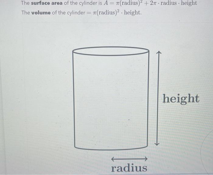 Solved Assume that a cylinder has a fixed volume of 125πm3