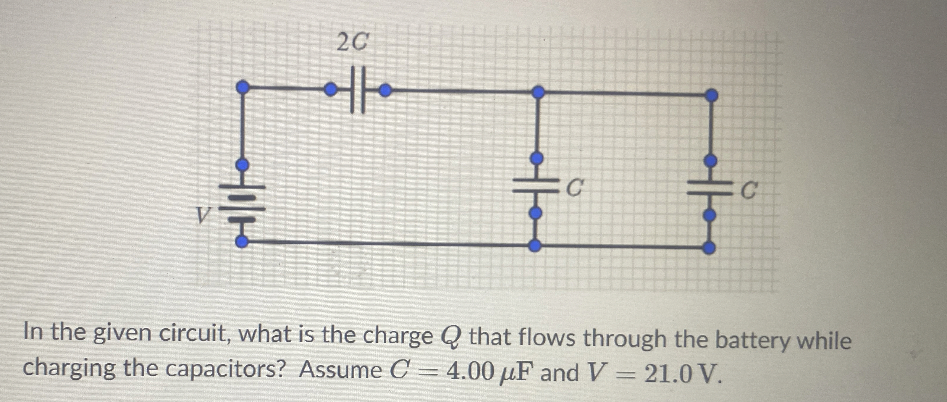 Solved In the given circuit, what is the charge Q ﻿that | Chegg.com