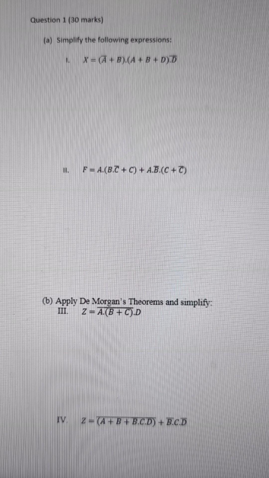 Solved (a) Simplify The Following Expressions: 1. | Chegg.com