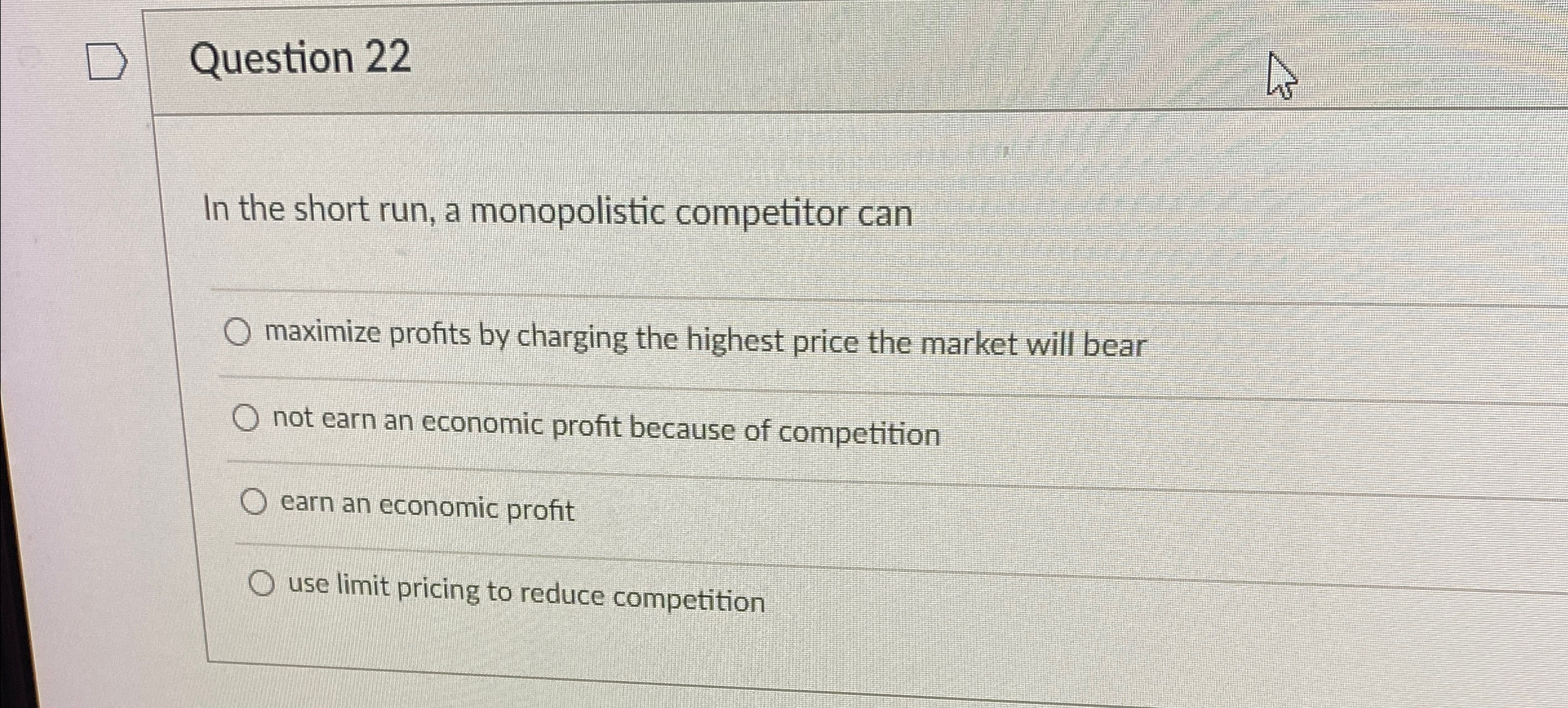 Solved Question 22In the short run, a monopolistic | Chegg.com