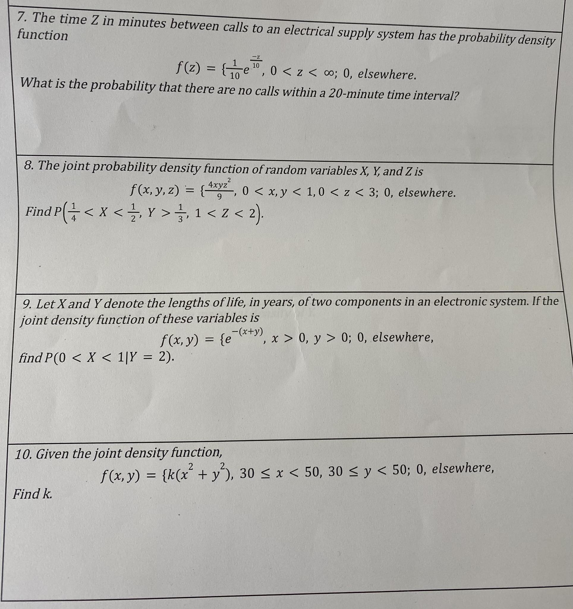 Solved I need the answer and solution for numbers 7–10. | Chegg.com