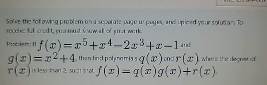 Solved Solve the following problem on a separate page or | Chegg.com