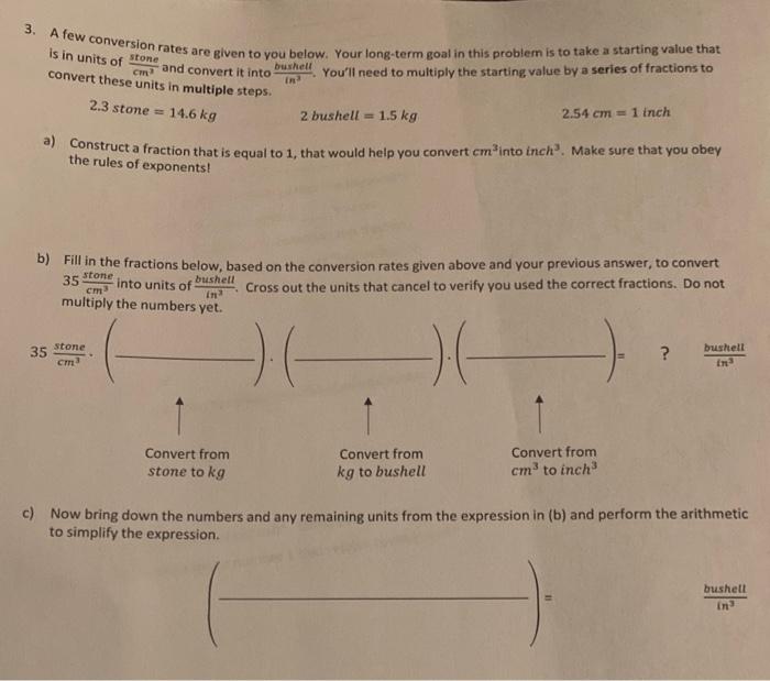 Solved 3. A few conversion rates are given to you below. | Chegg.com