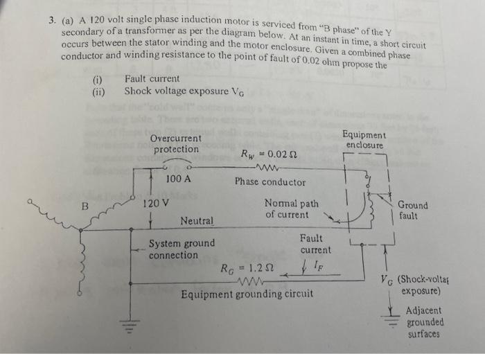 Solved 3. (a) A 120 volt single phase induction motor is | Chegg.com