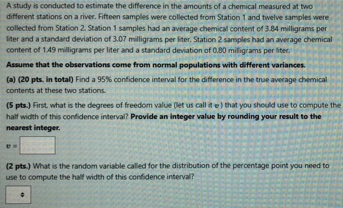 Solved A study is conducted to estimate the difference in | Chegg.com