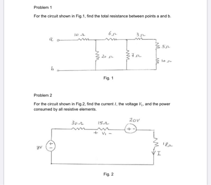 Solved Problem 1 For the circuit shown in Fig.1, find the | Chegg.com