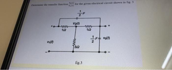 Solved Determine the transfer function for the given | Chegg.com