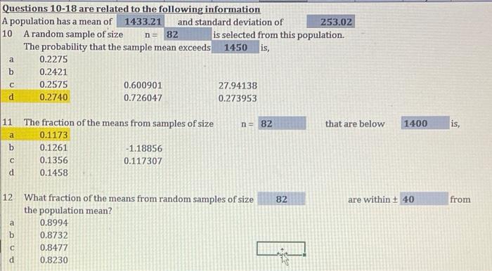 Solved Questions 10-18 are related to the following | Chegg.com