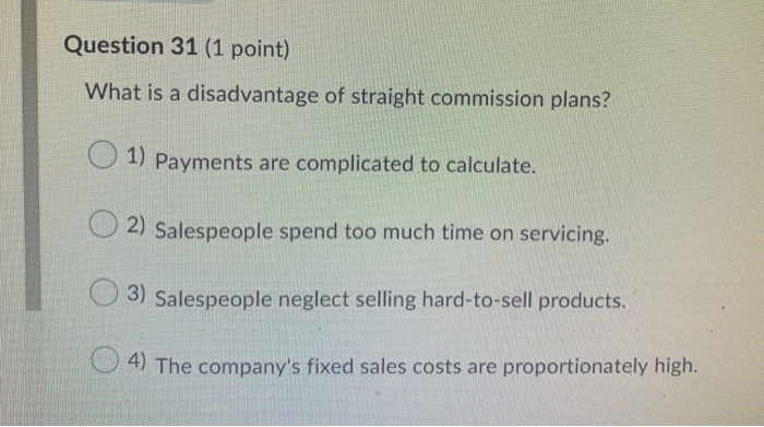 Solved Question 31 1 Point What Is A Disadvantage Of Chegg