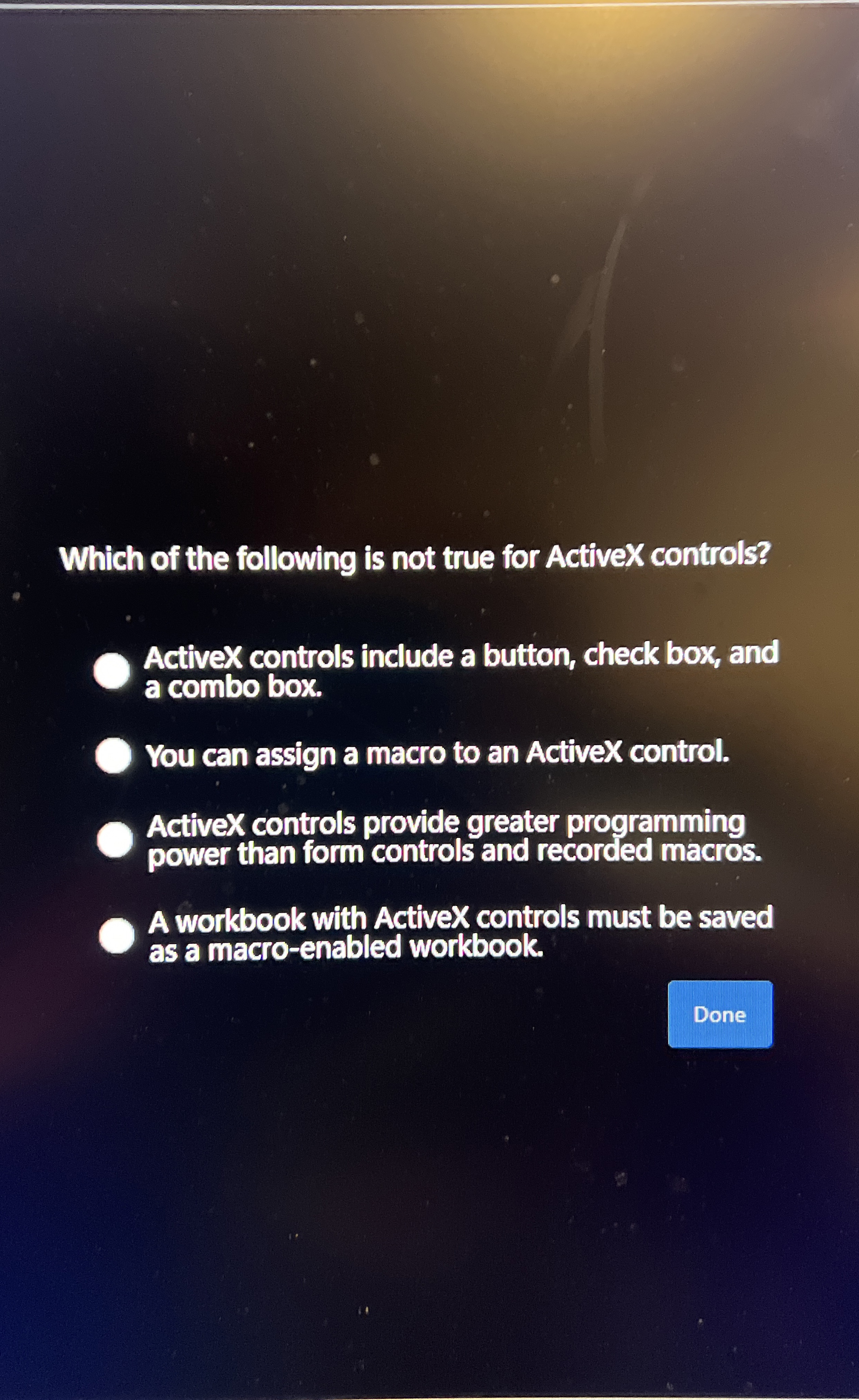 Solved Which of the following is not true for ActiveX | Chegg.com