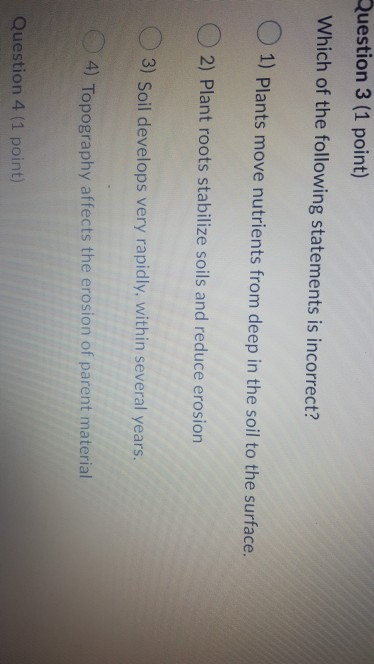 Solved Question 3 (1 point) Which of the following | Chegg.com