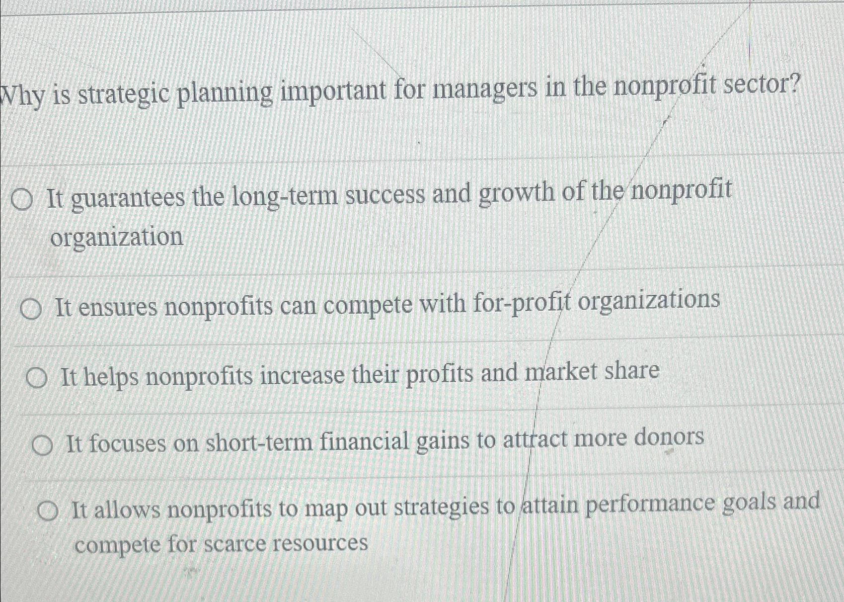 Solved Why Is Strategic Planning Important For Managers In Chegg