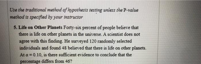 traditional method of hypothesis testing example