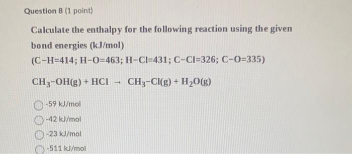 Solved Calculate The Enthalpy For The Following Reaction | Chegg.com