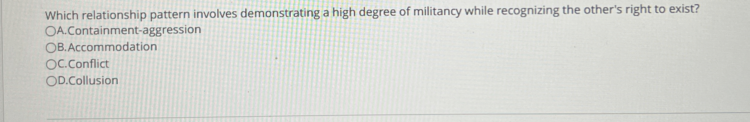 Solved Which relationship pattern involves demonstrating a | Chegg.com