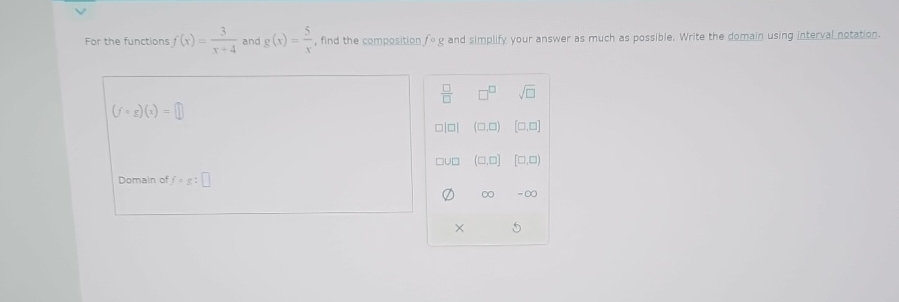 Solved For The Functions F X 3x 4 ﻿and G X 5x ﻿find The