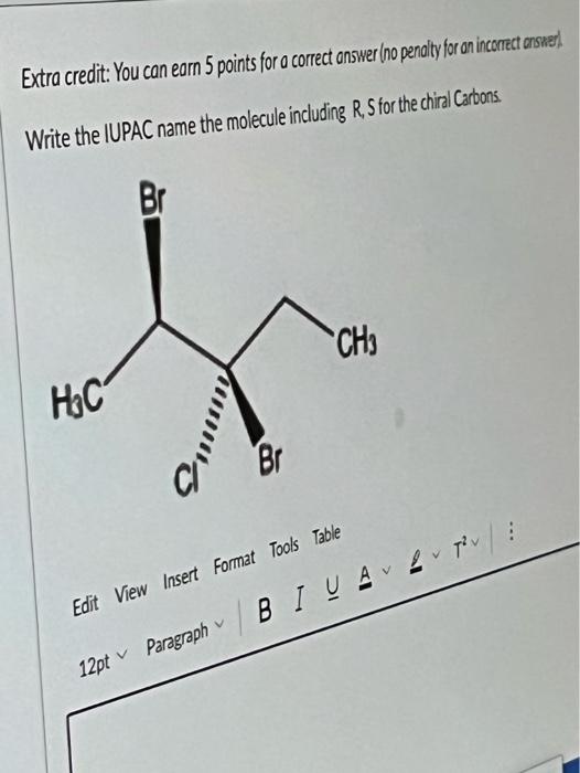 Solved Extra credit: You can eorn 5 points for a correct | Chegg.com