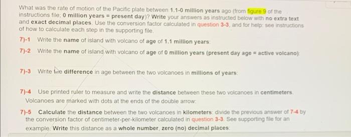 Solved What was the rate of motion of the Pacific plate | Chegg.com