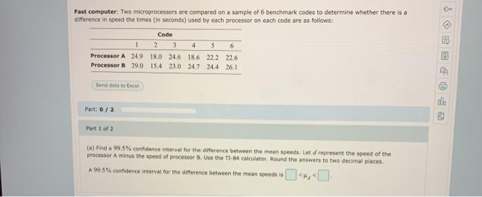 Solved Fast computer. Two microprocessors are compared on a | Chegg.com