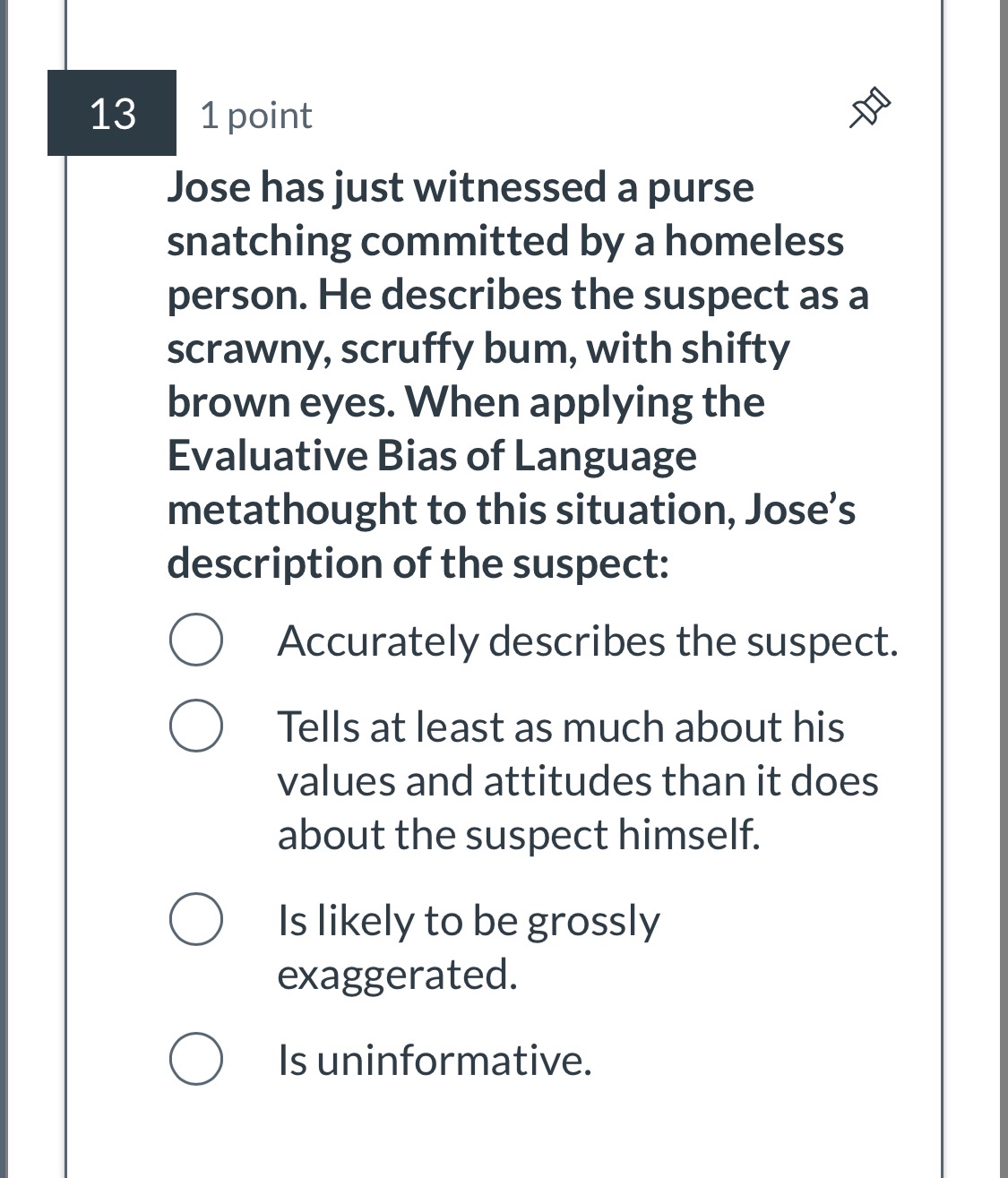 Solved 131 ﻿pointJose has just witnessed a purse snatching | Chegg.com