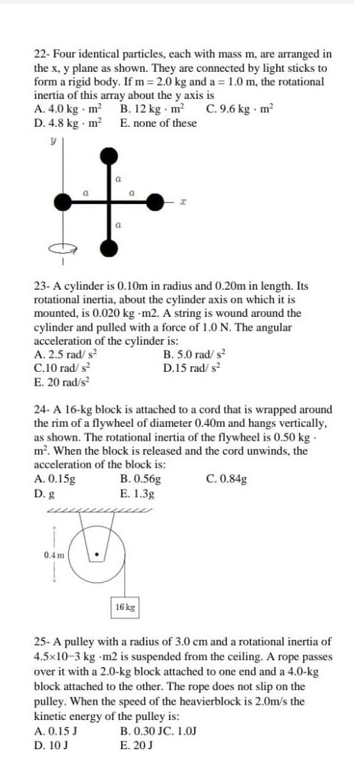 Solved 22- Four Identical Particles, Each With Mass M, Are | Chegg.com