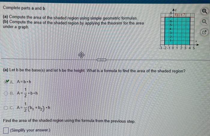 Solved Complete Parts A And B. (a) Compute The Area Of The | Chegg.com