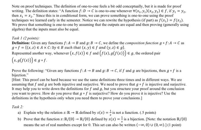 Solved Note on proof techniques. The definition of | Chegg.com