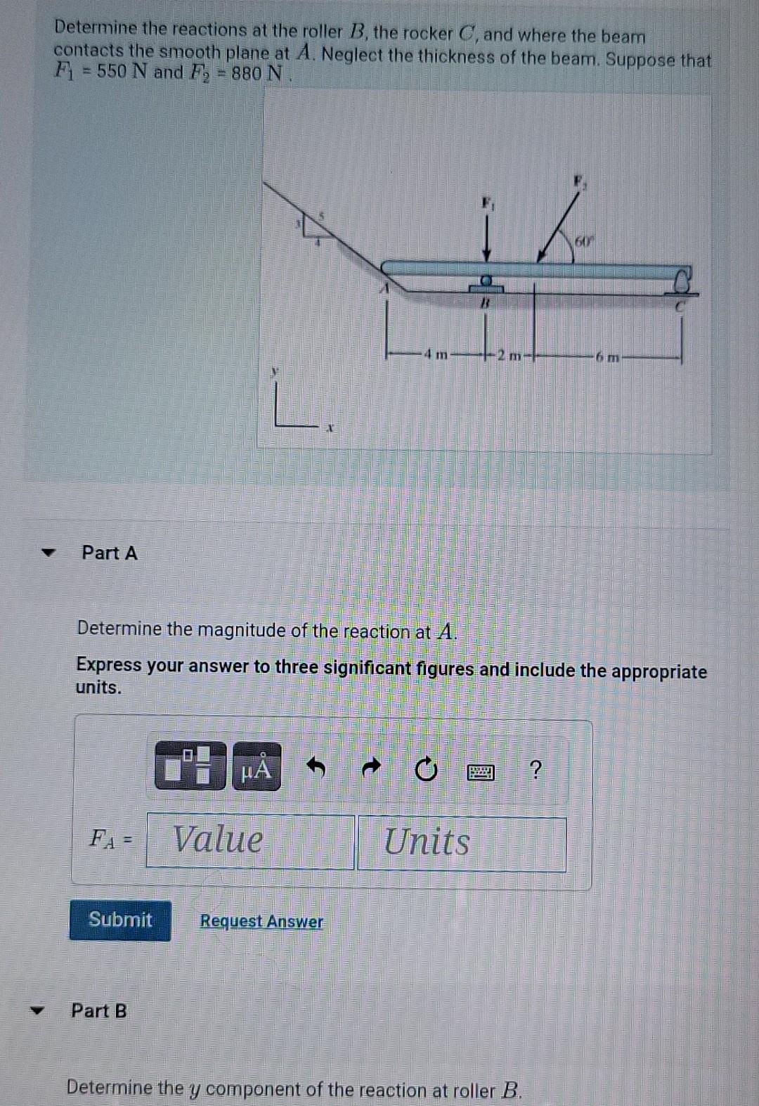 Solved Determine The Reactions At The Roller B, Rocket C... | Chegg.com