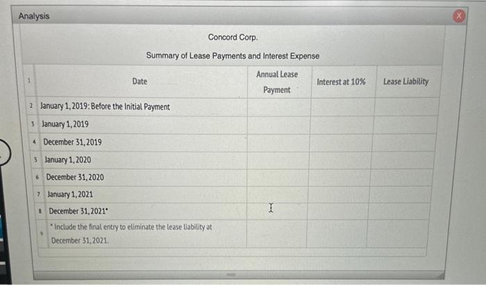 Solved January 1, 2019, Concord Corp. signs a contract to | Chegg.com